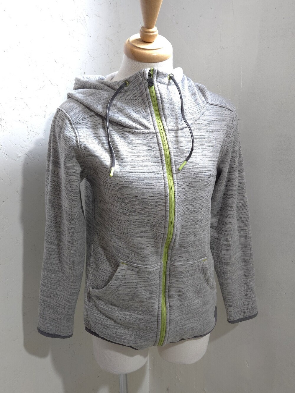 Eddie Bauer Light Gray Hoodie with Lime Trim